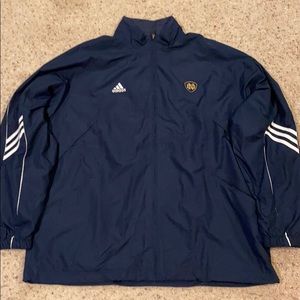 Notre Dame Adidas Climalite Navy Full Zip Jacket
